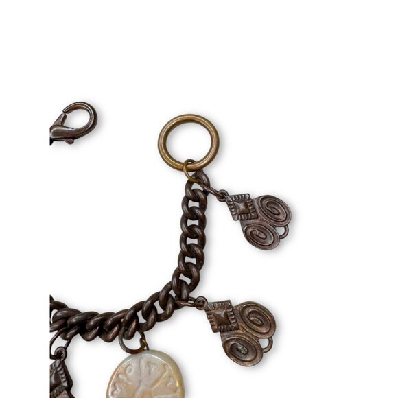 Kate Hines Chunky 80s Copper Charm Bracelet - Picture 9 of 9